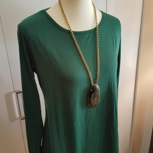 NWOT Long Sleeve Green Tunic Top - Medium - Picture 3 of 3
